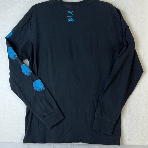 Puma Men’s X Cloud9 Neon Esport Long Sleeve T-shirt Black Blue Size Large - Picture 9 of 10